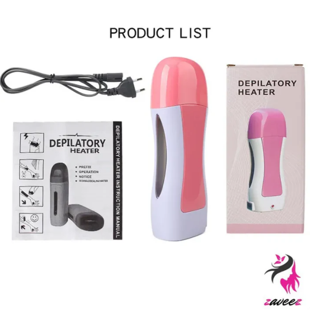 3-in-1 Depilatory Wax Heater & Roll-On Epilator – Full-Body Hair Removal for Smooth Skin