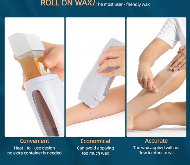 3-in-1 Depilatory Wax Heater & Roll-On Epilator – Full-Body Hair Removal for Smooth Skin