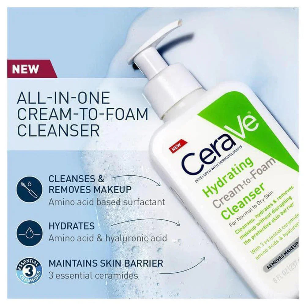 CeraVe Hydrating Cream-to-Foam Cleanser