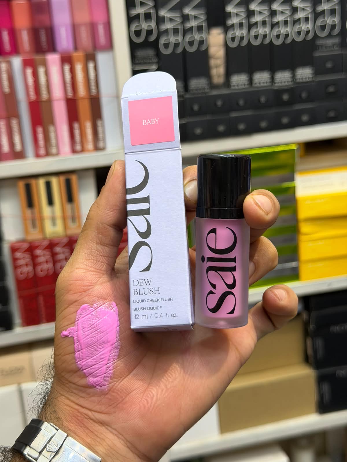 Saie Dew Blush liquid cheek Flush