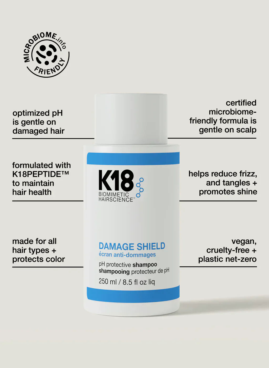 K18 DAMAGE SHIELD pH protective shampoo