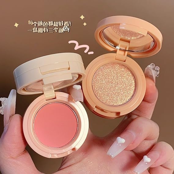 Hudamoji | Compact 3-in-1 Blusher & Highlighter