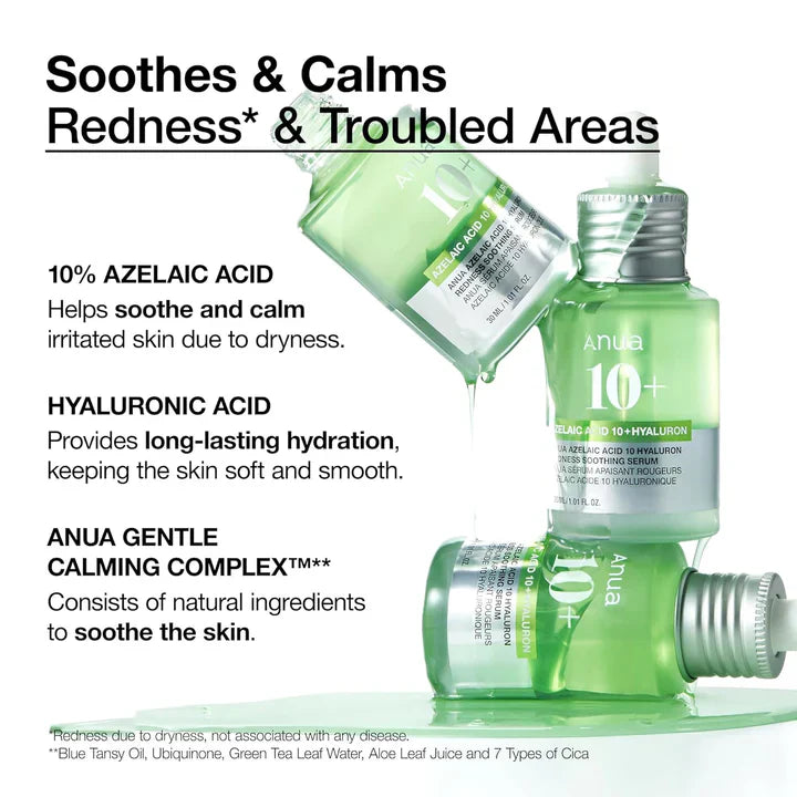 Anua Azelaic Acid 10 Hyaluron Redness Soothing Serum – 30ml | korea