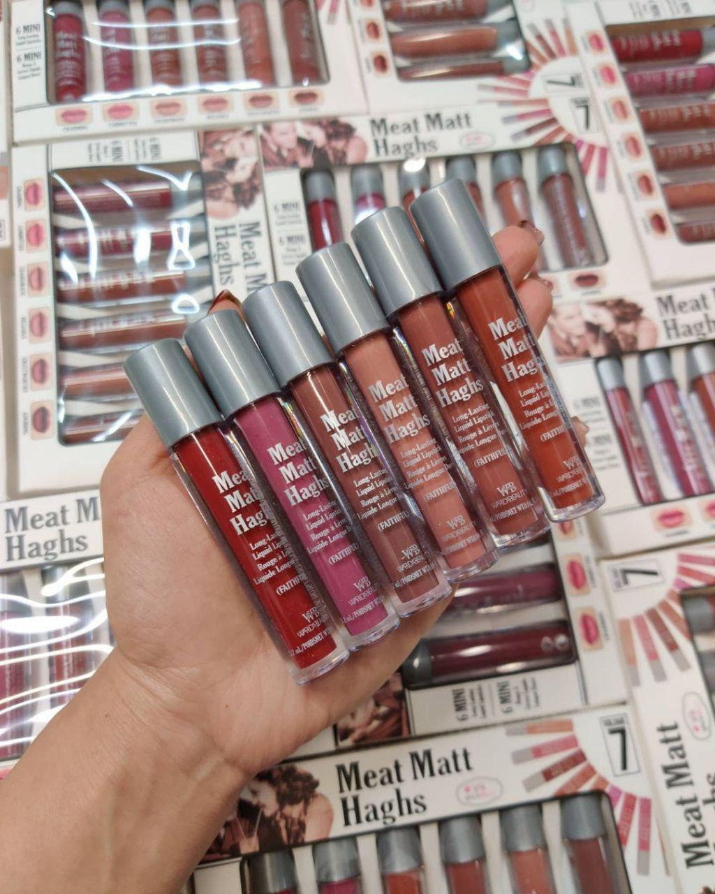 Warda Beauty Meat Matte Haghs Liquid Lipsticks Pack of 6